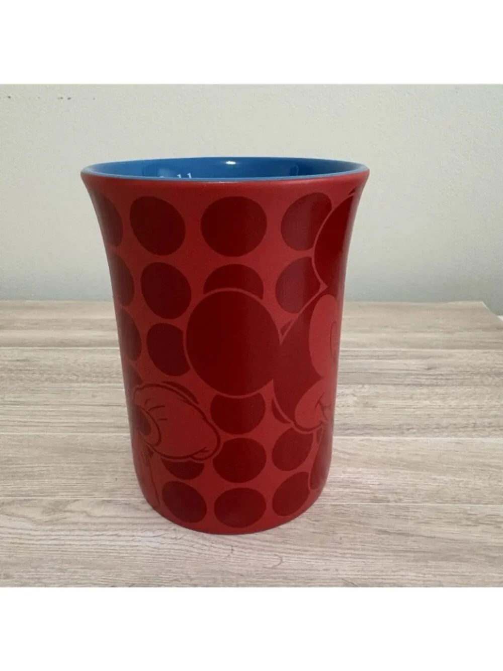 Disney Parks Mickey Mouse Red Silhouette Pattern Ceramic Coffee Mug